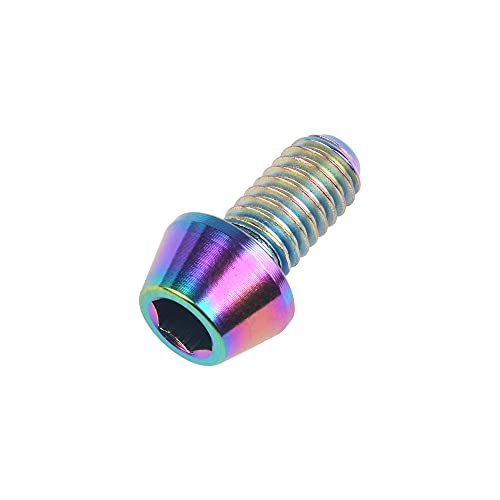 Image of Titanium Ti DIN912 M4 8 10 12 15 20mm Tapered Head Hex Bolts Bicycle Screws Pack of 6 (Multicolored, M4x10mm)