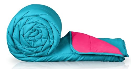 Zinnia Ultra Soft Microfibre Reversible Comforter - Double 230 x 255 CM, Pink and Teal(Solid - Vibrant)