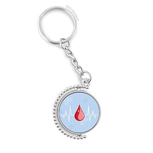 Anillo de la cadena giratoria acero hombre diseño electrocardiograma modelo sangre