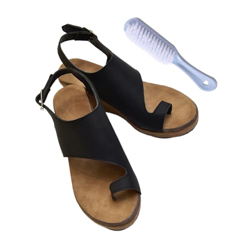 CLSQLXYJZC Wedge Bunion Sandals for Women, Women's Platform Wedge Bunion Sandals with Adjustable Metal Buckle Strap, Casual Summer Sandals, for Bunion Splints Toe Separator, Hallux Valgus
