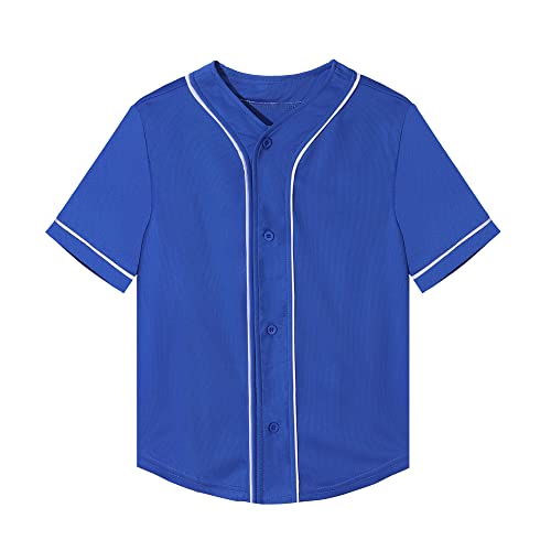 Yuji Itadori Baseball Jersey Button Adult Short Sleeve T-Shirt Hip Hop Street Fashion Black White Summer Team Sweatshirt (Women Blue,Xl) #TOP3