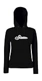 Textilhandel Hering Kapuzenpullover für Frauen - Simson Schrift (Schwarz, M)