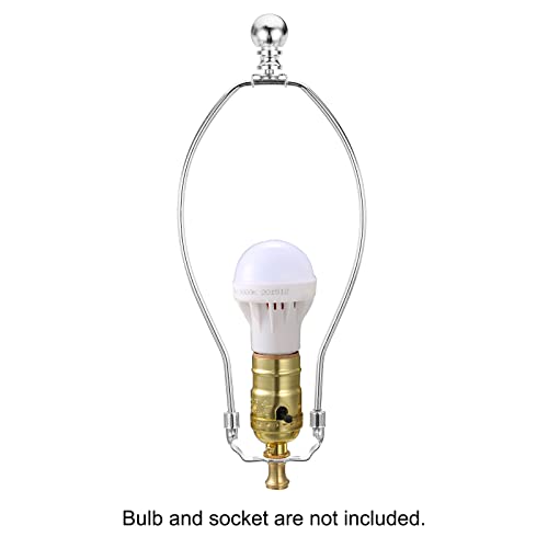 Patikil 6.5 Inch Lamp Harp Kit With Finial, 1 Set Detachable Lamp Shade Bracket Holder, Diy Lighting Accessories For Table Lamps Floor Lamps, Chrome #TOP4