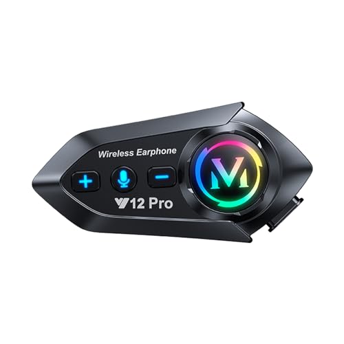 Intercom Moto Main Libre Oreillette Bluetooth Casque Suppression Bruit CVC Système d'Interphone Wireless 5.1 avec Radio IP65 Étanche...