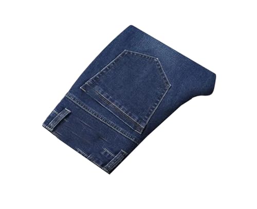 Men's Loose Elastic Waist, Dark Classic Plus-Size Jeans