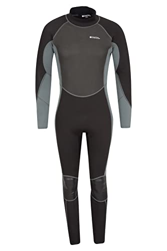 Mountain Warehouse Traje de Neopreno para Hombre -Cuerpo: 2.5mm, Ajuste Entallado, Traje de Neopreno con Costuras Planas, Cierre Ajustable en el Cuello -para Hacer Surf Carbón Medium/Large