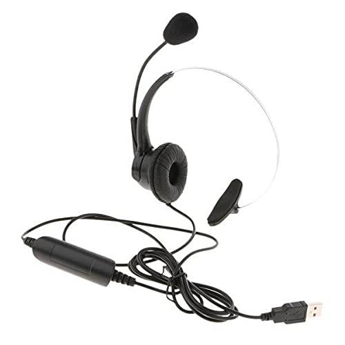 trendivibe 4xcall center monaural usb plug headset headphones with mic for computer