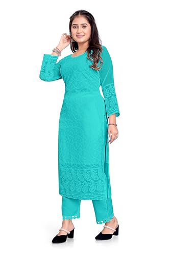 Image of IMPEX Women's Georgette Chikankari Embroidery