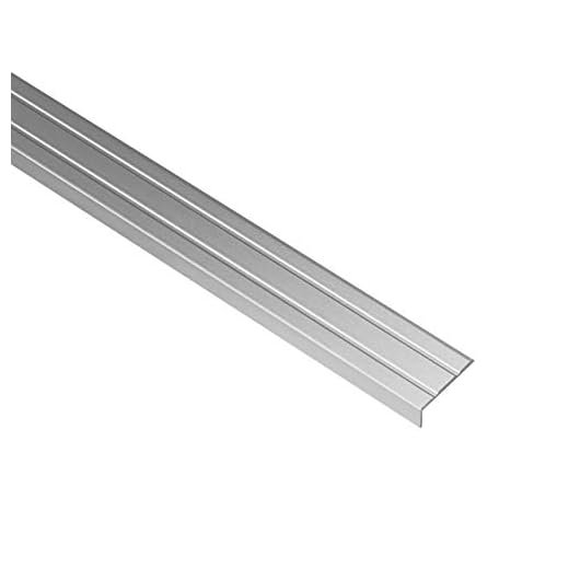 Gedotec Profil de bord d'escalier autocollant de marche aluminium argent | 2000 mm | plancher non perforé collage Profil de protection d'angle 25 x 10 mm | angulaire aluminium avec rainure - 1 pièce