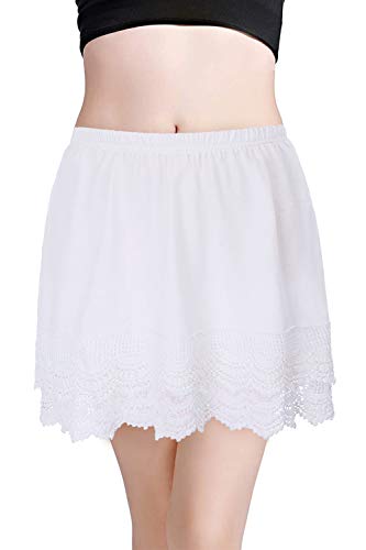 Image of Vanrose Jan Womens Lace Shirt Extender See Through Lace Underskirts Layering Half Slip Clothing Accessories