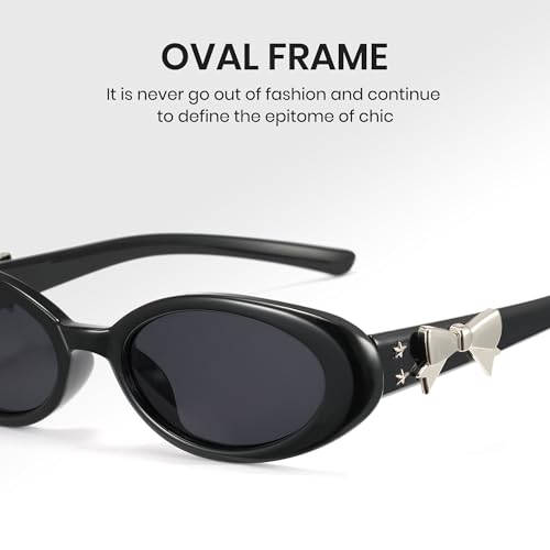 Cyxus Jang Wonyoung’s Style Sunglasses for Women with Bow Trendy Sunglasses UV Protection for Outdoor 12344