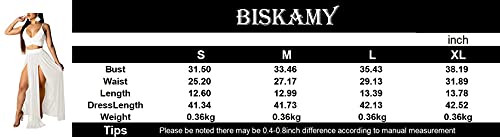 BISKAMY Avondjurk voor dames, sexy V-hals, lange sling, chiffon, 2-delige jurk met split, partyjurk, kleding, maxi-jurk - Image 8