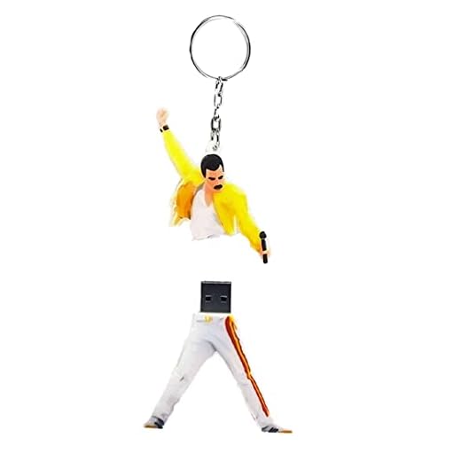 Freddie Mercury USB 3.0 32 GB & Llavero Freddie Mercury Queen Pendrive 3.0 Freddie Mercury Gadget Idea Regalo Unidad de Memoria Flash Disk Pen Drive Alta Velocidad SuperSpeed