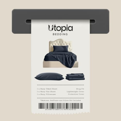 Image of Utopia Bedding Bed Sheet Set - 3 Piece Twin XL Bedding - Soft Brushed Microfiber Fabric - Wrinkle, Shrinkage & Fade Resistant - Easy Care (Twin XL, Navy)