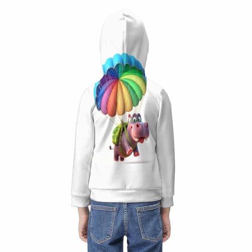 Sweat à capuche motif hippopotame pull 3D cadeau original anniversaire - 6