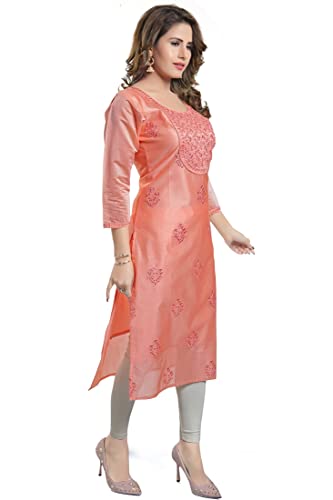 Image of DARIKA Designer wear Silk Kurti for Women Solid in Plus Size & Small Size.