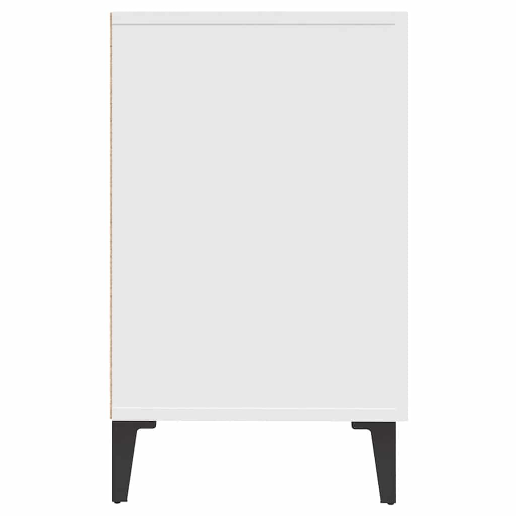 Credenza bianca, 100 x 36 x 60 cm, in legno, moderna, per soggiorno, con 2 ante e 2 cassetti, armadietto sottile per corridoio, camera da letto e cucina