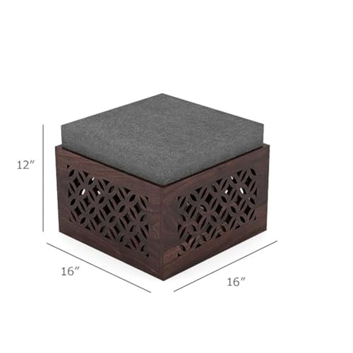 Image of Solid Sheesham Wood Coffee Table with 4 stools for Living Room New CNC Design Center Table | Hotel | Lounge | Walnut