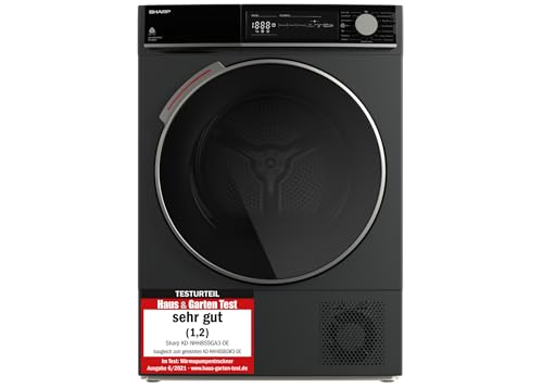 Sharp KD-NHH8S9GA3-DE Wärmepumpentrockner für 8 kg Wäsche, C, 15 Programme inkl. Schnellprogramm, LED-Trommelbeleuchtung, Espresso Gray