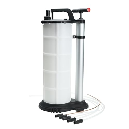 FreeTec Pompe d'aspiration d'huile, Pompe à main avec 3 tuyaux, Purgeur de frein, 9 L