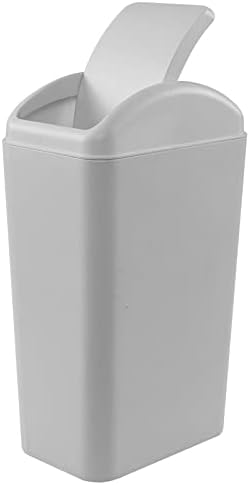 Utiao Slim Plastic Garbage Bin, 14 L Swing Trash Cans for Kitchen, Office, Bathroom