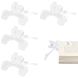 Transparent Book Clips with Mini Stand, Detachable Book Weight Page Holder to Hold Book Open, Used to Hold Journal Open for Reading(4 Pcs)
