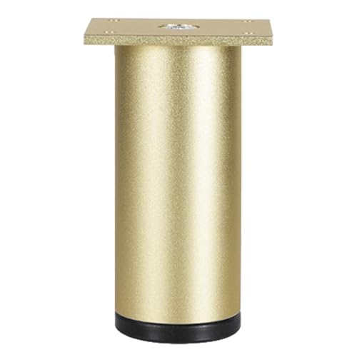 ゴールドテーブル 足、4個 丸型家具脚 高さ調節脚 アルミ合金 | 陽極酸化表面処理 テーブルの脚 選択でき高: 6-40cm モダンなデスク 足 DIY用家具 デスク 脚 継脚 机 ソファー 用 DIY交換用 キャビネット 洗濯機 冷蔵庫 6cm