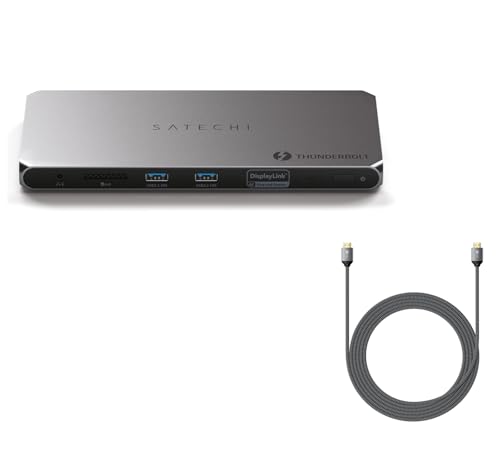 Dock Thunderbolt 4 40Gbps Satechi et câble HDMI 2.1 8K 48Gbps de 2m