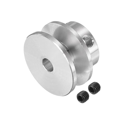 QUARKZMAN V-Typ Riemenscheibe Keilriemenscheibe Umlenkrolle 5mm Bohrung 22mm Außendurchm Einzeln Rille Aluminum Legierung für 3-5MM PU Runde Gürtel Motor Welle Bohrgerät