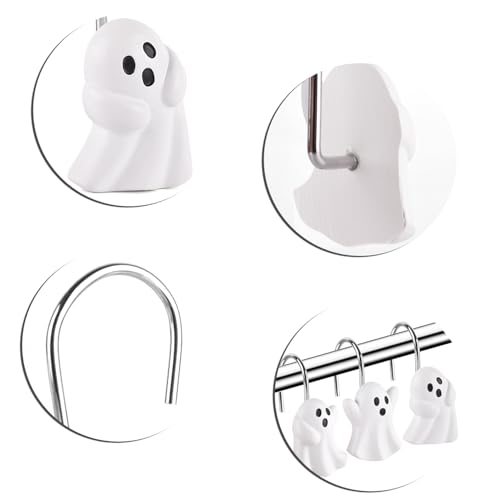 12PCS Ghost Shower Curtain Hooks,Halloween Decorative Shower Curtain Rings - image 5