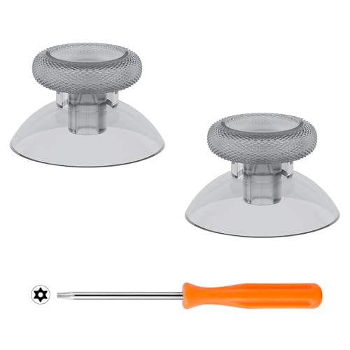 eXtremeRate Clear Black Replacement Thumbsticks for Xbox Series X/S Controller, for Xbox One Standard Controller Analog Stick, Custom Joystick for Xbox One X/S/Elite Controller