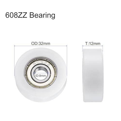 Rodamientos de bolas con polea de alta resistencia y dimensiones de 8x32x12mm 2