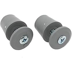 DIWARO® - Tope para persiana de 20 mm, color gris, con tapa de cierre y tornillo, material de plástico, para barra final, riel final