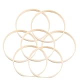 ARTSEWPLY 12 Piezas Aros de Bambú Redondos Accesorios para Marco para Manualidades Bordado y Macramé Decoración Colgante Resistente y Duradera