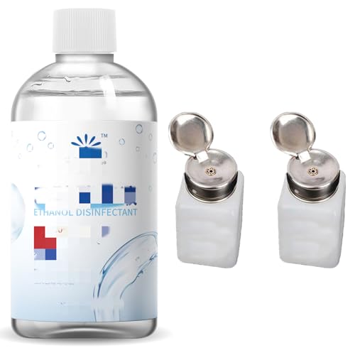 Image of 2 Pcs Liquid Push Alcohol Dispenser Solder Flux Bottle Cleaner Push Down Pump Dispenser for Acetone Cleanser Polish Remover, 200ml