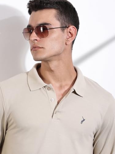 Image of Thomas Scott Men's | Solid | Full Sleeve | Regular Fit | Cotton Blend | Polo Collar | Casual Tshirt