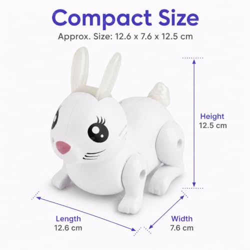 Image of Zest 4 Toyz Musical Rabbit Toy for Kids Action Walking Bunny Swings Ears & Tail Light & Sound Toy Best Birthday Gift(White)