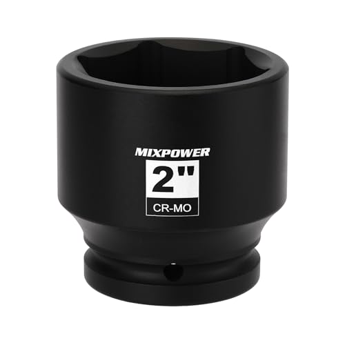 Image of MIXPOWER 3 /4 inch Drive Shallow Impact Socket, CR-MO, 2 inch, SAE, 6 Point, Axle Nut Impact Grade Socket for Easy Removal