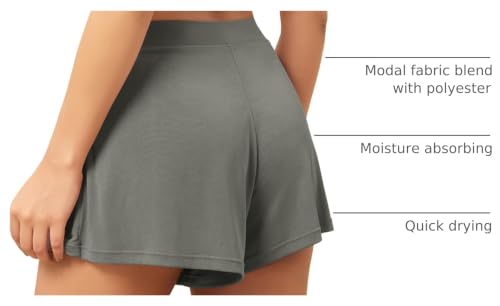 Image of ODODOS 2-Pack Ultra-Soft Modal Lounge Shorts for Women - Lightweight & Breathable Sleepwear, 3 inch Inseam