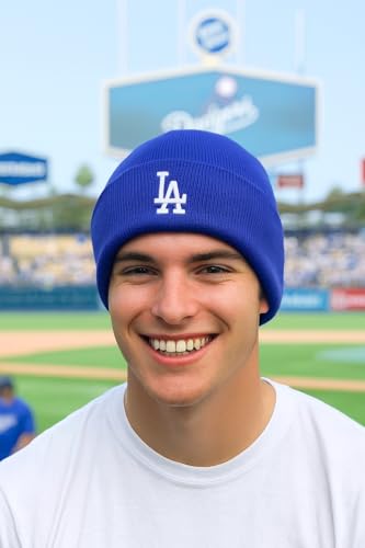 Gorro de punto con puño Los Angeles Baseball azul royal miniatura 3