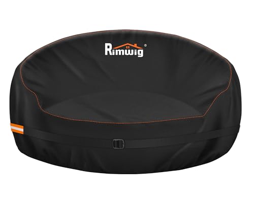 Rimwig Gartenliege Abdeckung Wasserdicht runden Schutzhülle für Sonnenliege Winterfest 210D Oxford-Stoff Abdeckhaube Gartenliege Outdoor Liegestuhl Abdeckung Gartenmöbel Abdeckplane(Ø190x90/50cm)