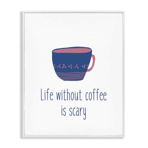 Life Without Coffee Humorous, 11 x 14 Inch Framed Giclée Print