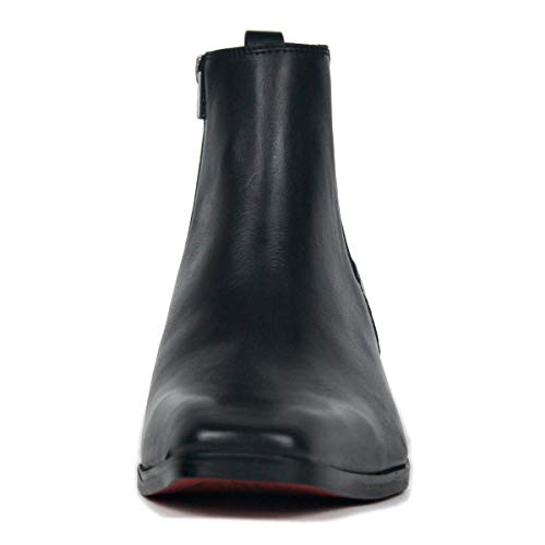 OSSTONE Dress Boot for Men Leather Chukka Designer Chelsea Boots Casual Heel Shoes Zipper-up OS-JY0084