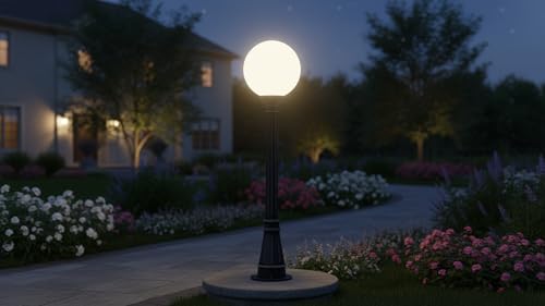 Image of Aspen Creative 28002-31, 8 inch White Acrylic Replacement Lamp Post Globe with 3-3 /4 inch Neckless Opening