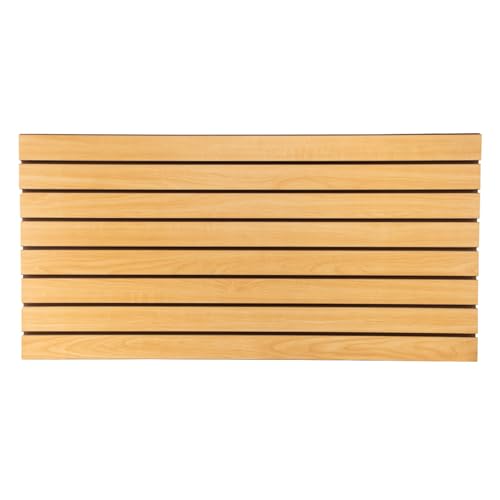 SSWBasics 4 ft x 2 ft Horizontal Maple Slatwall Easy Organizer Panels (24' H x 48' L) - Pack of 2 - Perfect for Retail Store, Garage Wall, and Craft Storage Organization