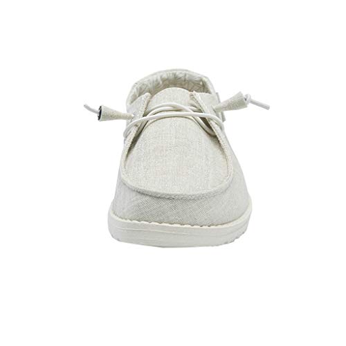Image of HEYDUDE Women's Wendy Sparkling Cream Size 5 | Women's Shoes | Women's Lace Up Loafers | Comfortable & Light-Weight