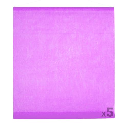 5 Tentures - Voilages de Salle Violet en Papier 0,70 x 8 m - Décoration Murale et Plafond pour Anniversaire, Réception, Soirée à Thème, Buffet Festif -...