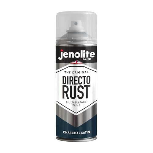 JENOLITE Directorust Spray Paint Satin Finish | CHARCOAL GREY | 3 x 400ml | Direct To Rust Spray Paint For Metal | All-In-One Multi Surface Paint for Metal, Wood, Plastic, Ceramic | RAL 7016