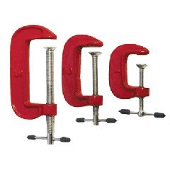 Strulo 3 pc Small C Clamps set - with easy tightening spindles