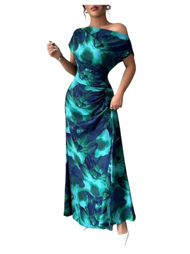 Floerns Women's Off The Shoulder Maxi Dress Dolman Sleeve Ruched Party A Line Dresses